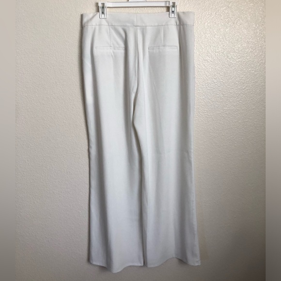 Alice + Olivia off white wide leg pants stretch high rise full length pockets - Picture 6 of 13